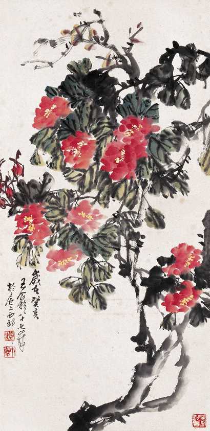 王个簃 花卉 立轴